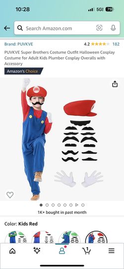 Kids Super Mario Bros. Costume