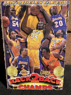 Vintage 2001 Lakers Back to Back Champions Poster