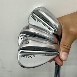 Cleveland RTX6 Wedge Set (52° / 56° / 60°) – Tour ZipCore – Midsize Align – Excellent Condition 
