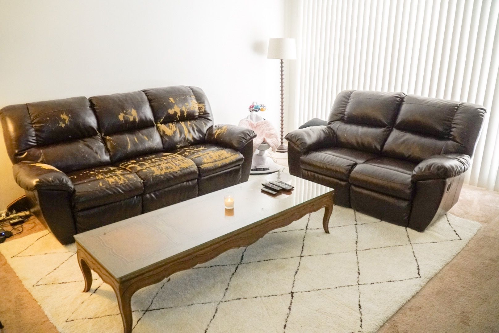 Ashley’s Furniture Durablend Leather Sofa/recliner