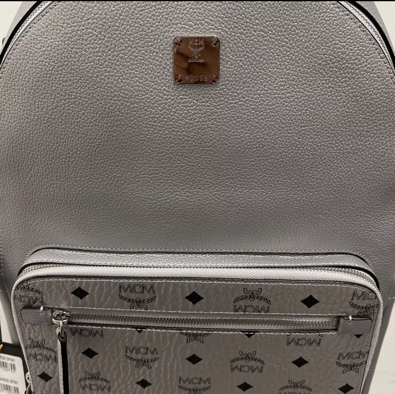 MCM Stark Medium Visetos Leather Multifunction Bookbag Backpack
