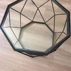 Glass top side table.