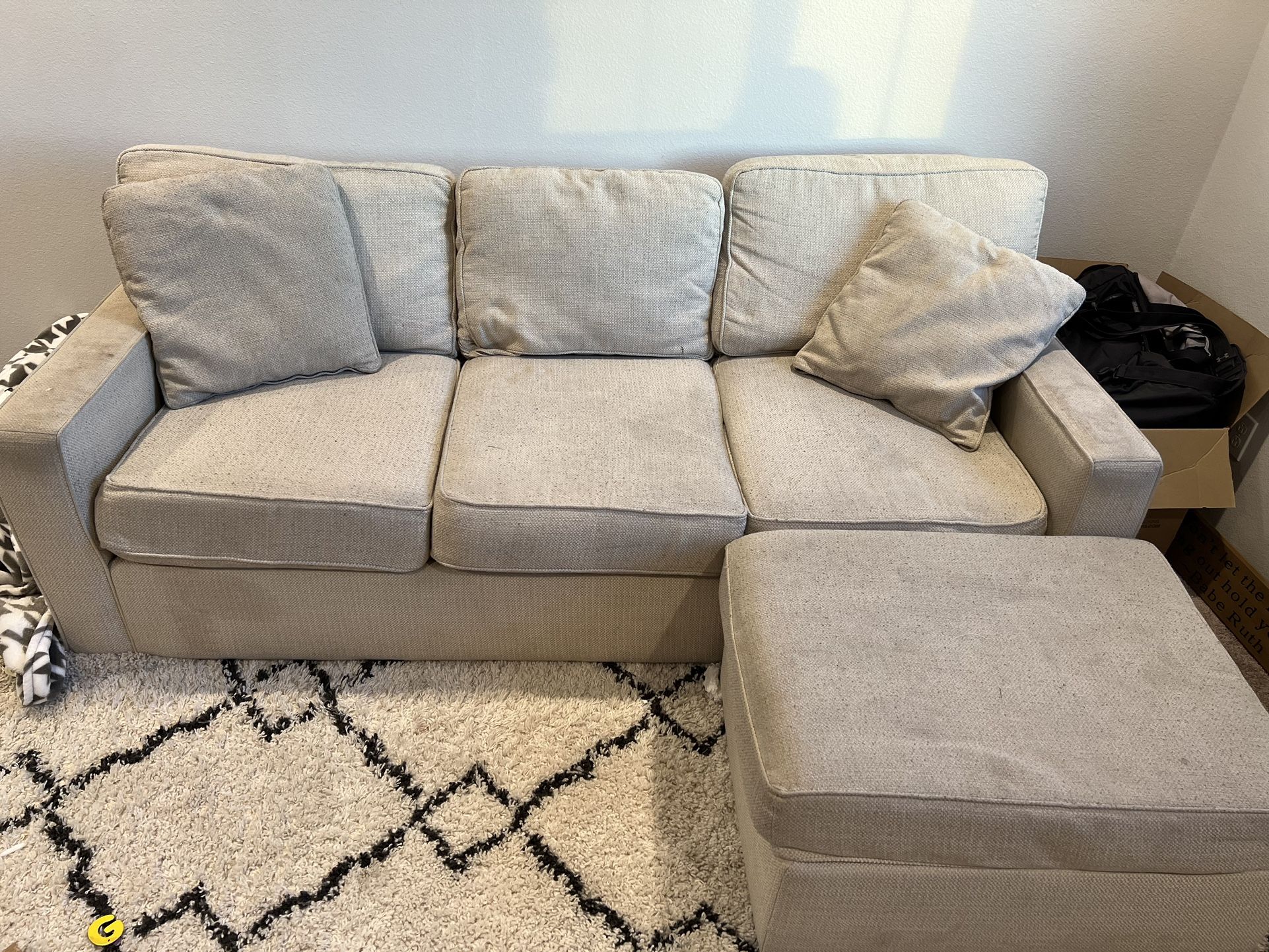 3 Seater Couch With Ottoman