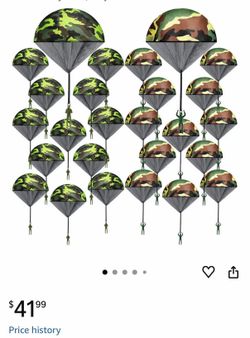 60 Pcs Army Camo Parachute Toys Hand Throwing Camo Parachute Men Toy Plastic Soldiers Army Toy Parachute Army Action Figures Hand Throw Outdoor Flying
