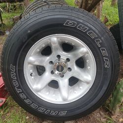 Old school rims for chevy 16x10 with bridgestone tires 90 percent  new sizes  265/70/16