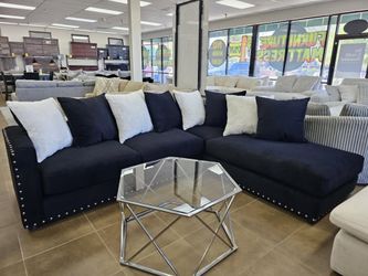 🖤JUST IN!!! BLACK Studded L Shape Living Room Sectional Chaise SOFA COUCH $10 DOWN