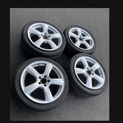 4 - 255/40r18 285/35r18 Stock Mercedes CLS550 S500 Wheels Rims Good Treads Tires !!!