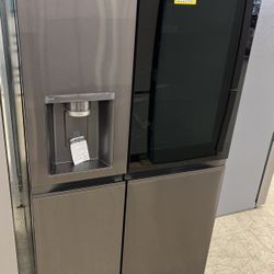 Lg InstaView Dark Stainless Refrigerator. 