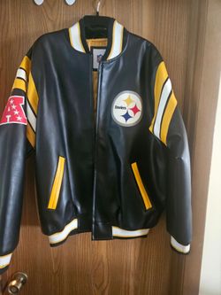Pittsburgh Steelers G III Faux Varsity Leather Jacket