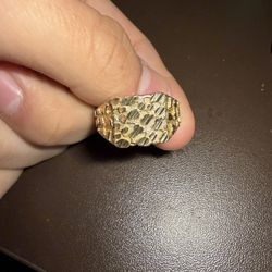 14k Solid Gold Nugget Ring 