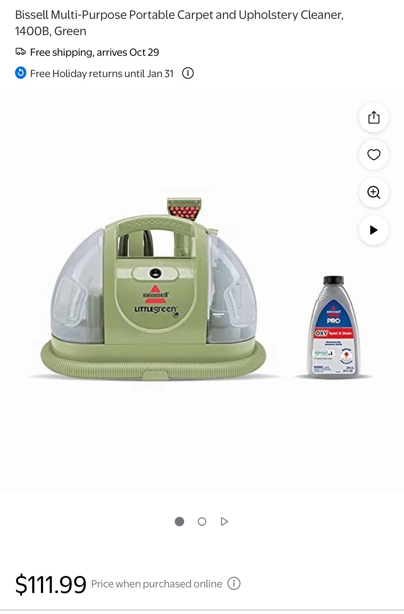 Bissell Multi-Purpose Portable Carpet and Upholstery Cleaner