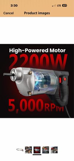 XtremepowerUS 2200W Portable Hand Held Concrete Vibrator Electric 5" ft Long Shaft Construction Mixer Cement Portable Pencil Cement Vibrarator for Rem