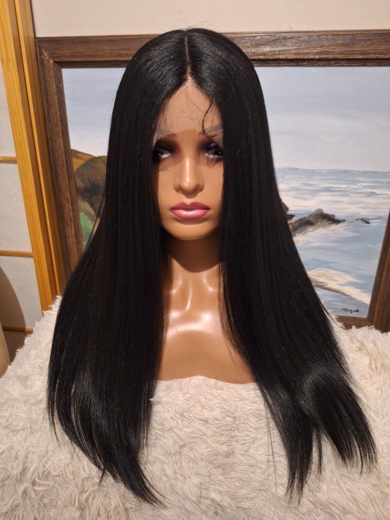 Human Hair Blend Lace Front Wig