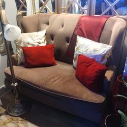 Small Brown Loveseat 