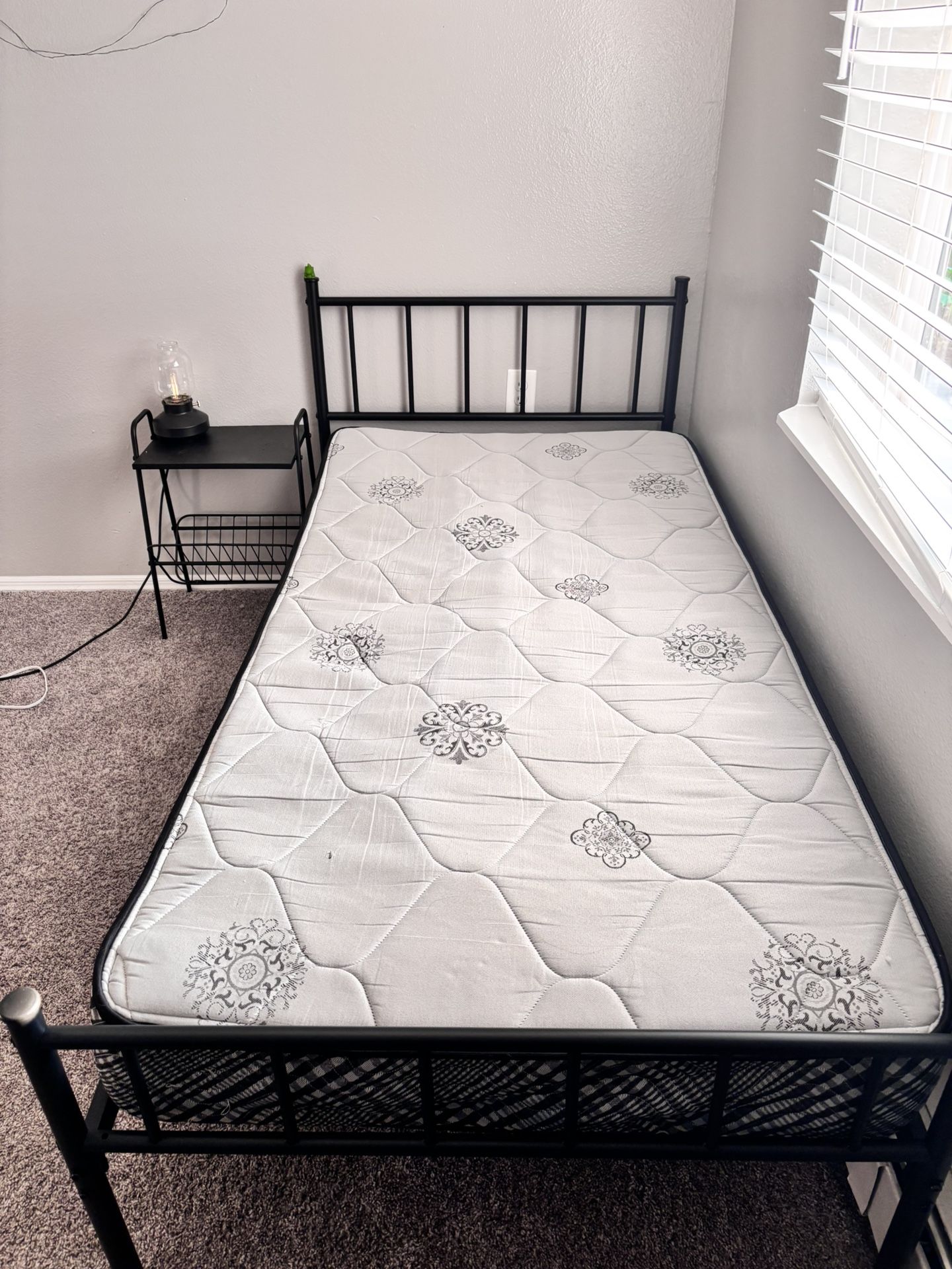 twin bed frame and night stand set