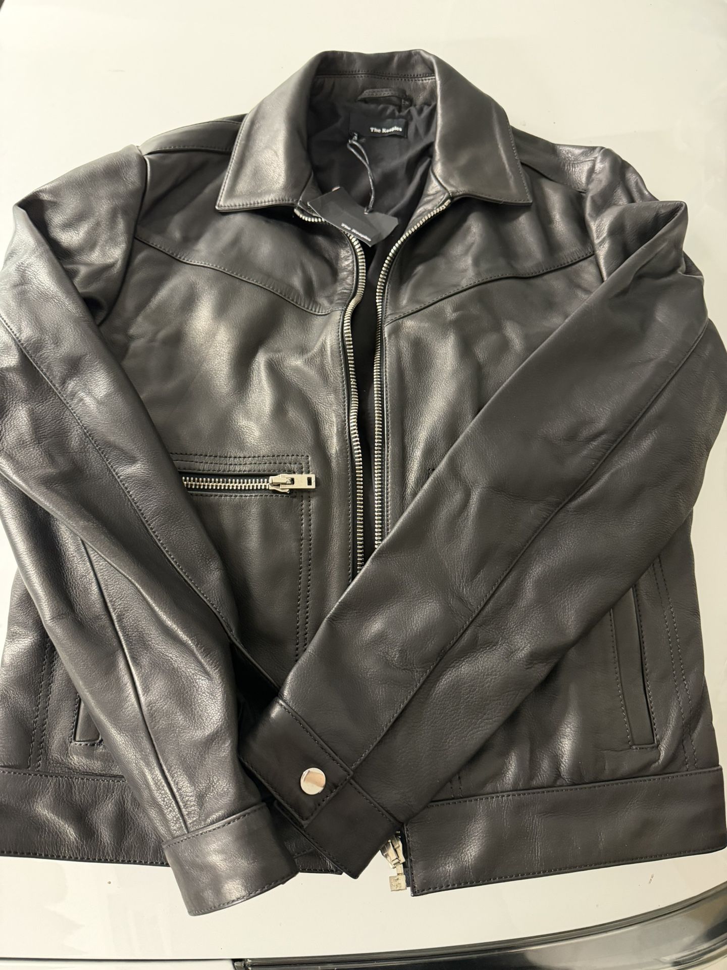 Black Leather Biker Jacket from The Kooples