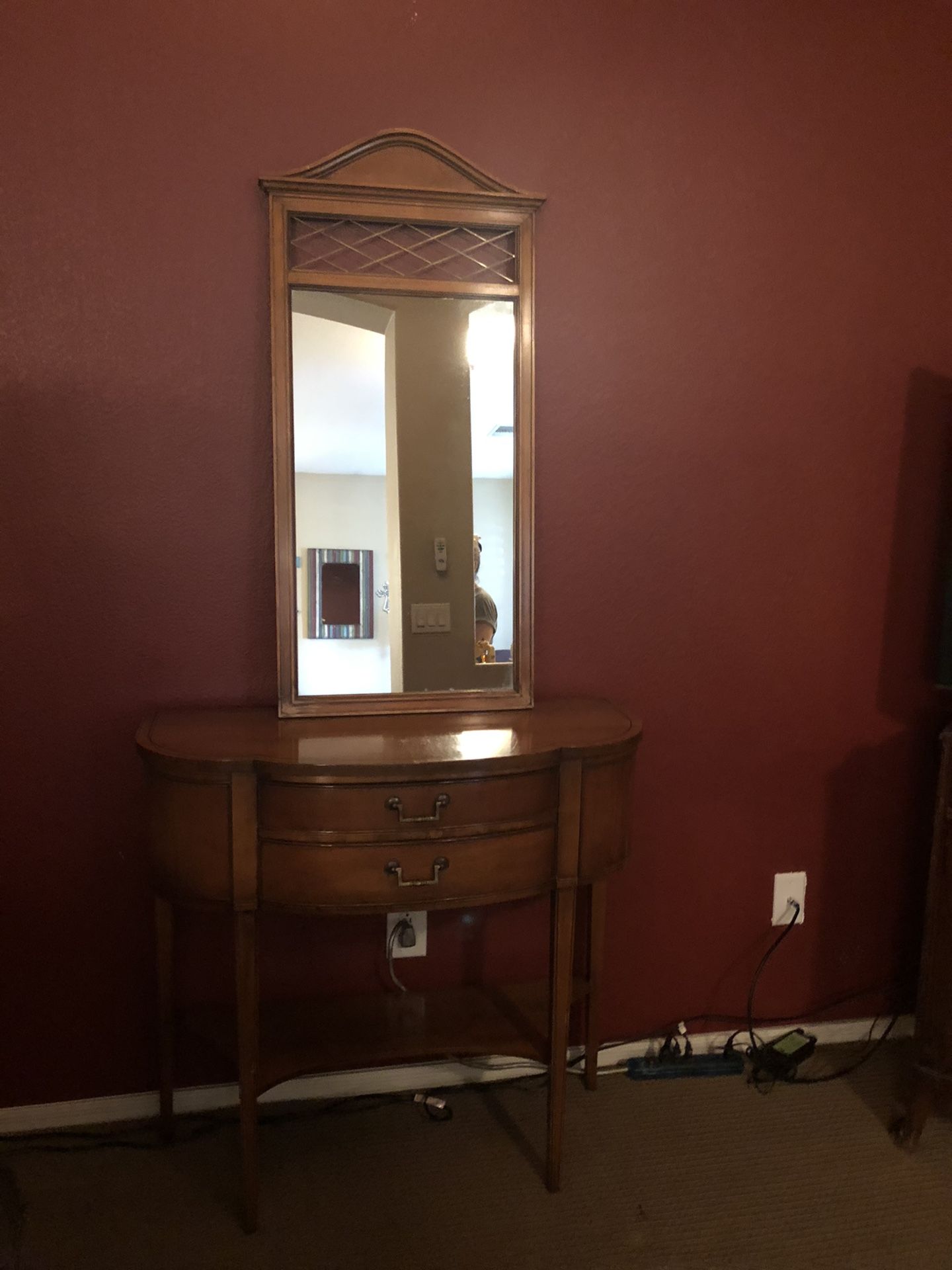 Mirror and entry way table