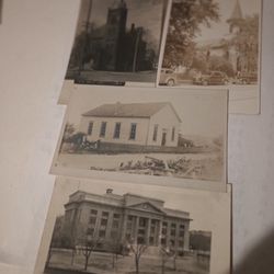 Antique Lot 4 Rppc Buildings..home..church