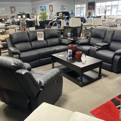 Bonded Leather Sofa & Loveseat😮🖤 $1499