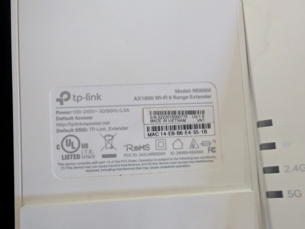 Tplink Range Extender Re605