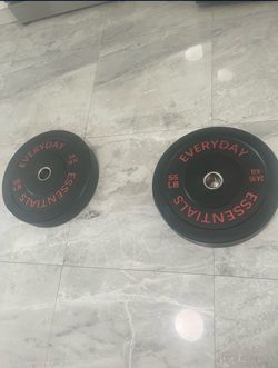 Cash only no Zelle pair of new 55lb Olympic weights plates total 110lb bumper plates new never used check my page for other gym items