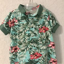 Boys Green Hawaiian Shirt Sz 4
