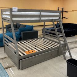 Full Over Twin Bunk Bed With Drawer 🫶🏻🌸🌺❣️ Mattress Included