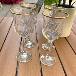 4 Gold Rimmed Glasses
