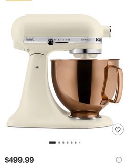 KitchenAid 5qt 10-Speed Stand Mixer with Copper Bowl Fresh Linen