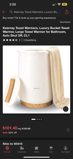 Keenray Towel Warmers, Luxury Bucket Towel Warmer, Large Towel Warmer for Bathroom, Auto Shut Off, CL1