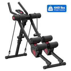 MERACH - Ab Machine Adjustable Ab Trainer Machine, Independent Dual Tracks for Mountain Climber, Foldable for Home Gym