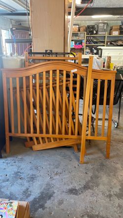 Wooden Baby Crib Disassembled
