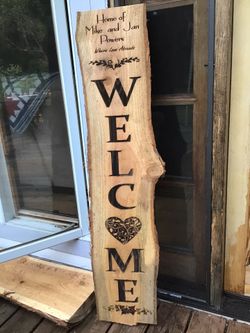 Cedar Porch Sign, Rustic Sign, Live Edge Sign, Welcome Sign