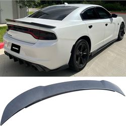 WildWell Rear Trunk Spoiler for 2015-2024 Dodge Charger Spoiler SXT SRT SE Daytona RT GT Hellcat Pursuit Scat Pack Carbon Fiber Style