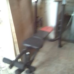 Weight Bench And Heavy Duty Bar No Weights Though