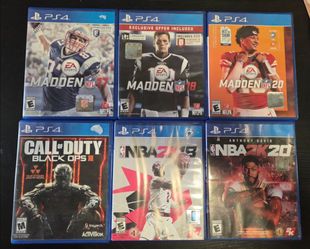 PS4 Game Bundle: Madden 17, 18, 20, NBA 2K18, 2K20, Call of Duty Black Ops III