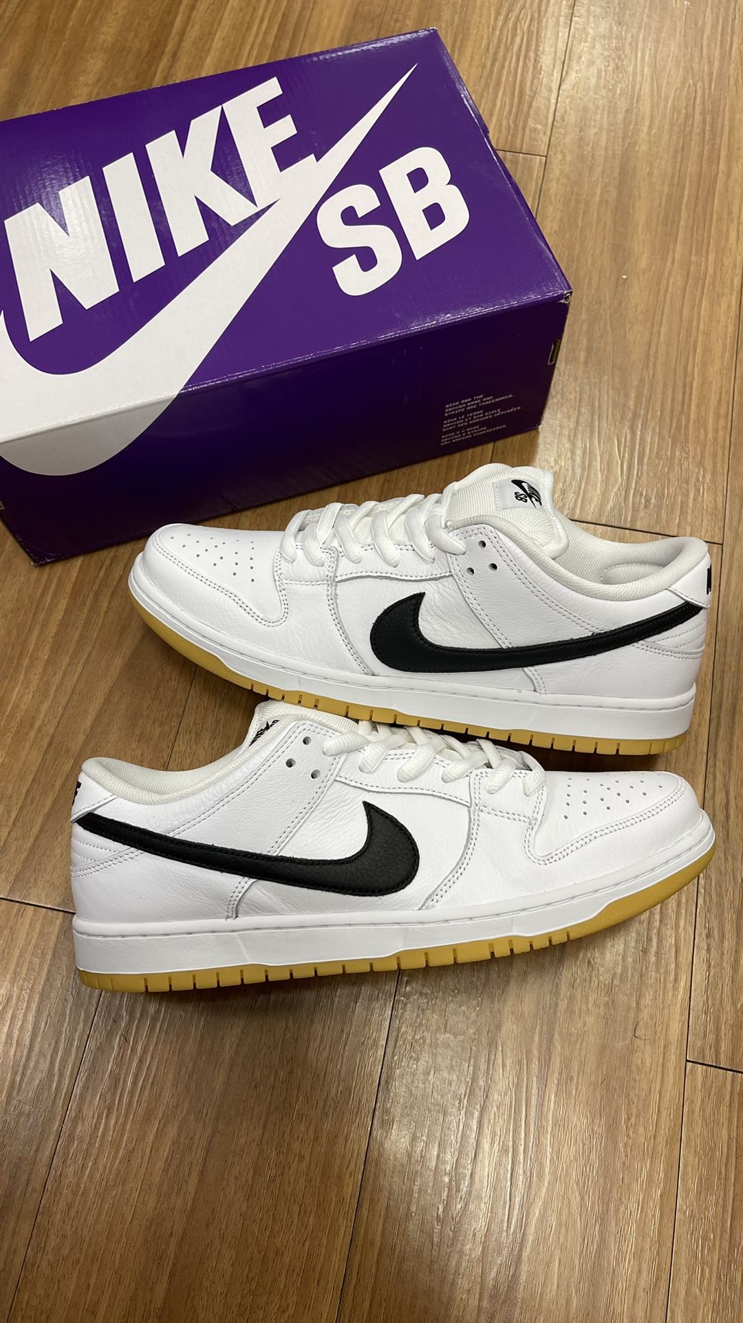 Nike SB Dunk Low White Gum Men’s Size 12 Shoe CD2563 101