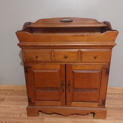 Vintage Wood Cabinet With Tray [ Dry Sink / Bar / Sideboard / Buffet]