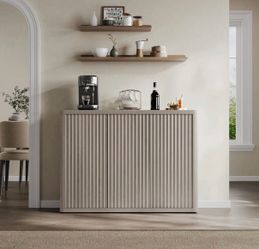 Cesiro 46.65'' W Sideboard cabinet With 3 Fluted Doors And Adjustable Shelves