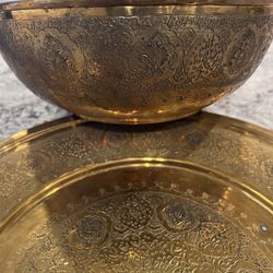 Copper Bowl And Plate