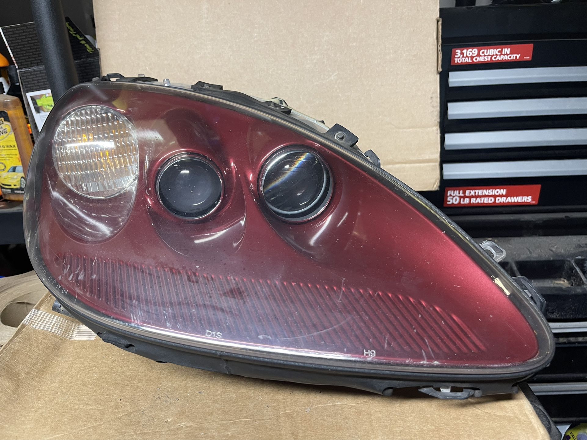 05-13 C6 Corvette Headlights Assembly Pair - Crystal Red Metallic OEM GM