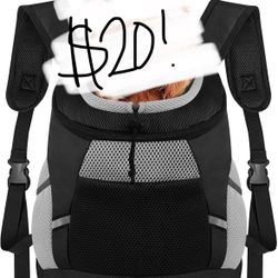 Dog Backpack Carrier, Front Chest Carrier For Dogs, Pet Carrying Bag For Travel Hiking Cycling Outdoor Black L (14-20 Lbs)