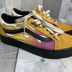 VANS RARE Old Skool Banana/Black Flame Size 5.5 Men 7.0 Women