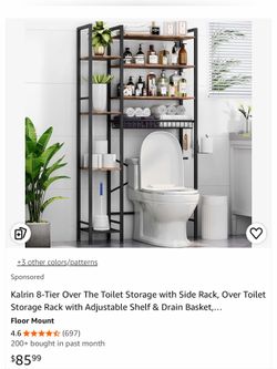 Kalrin 8-Tier Over The Toilet Storage.