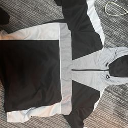 Gray and black windbreaker hoodie size 2X