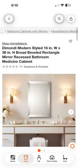36 in. W x 36 in. H Rectangle
