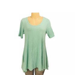 Lularoe Women Blue Short Sleeve Top XS Tunic Oversize