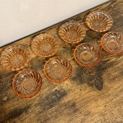Marigold Carnival Glass Dessert Bowls - 8 pieces