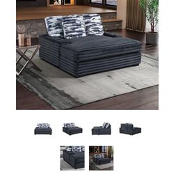 Lounger Sofa With USB In Grey