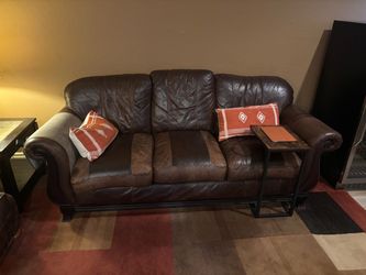 Leather Couch/ recently reupholstered